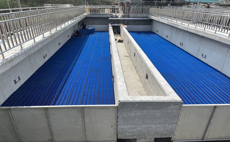 PP傾斜管-沉澱池新建工程-自來水公司六區淨水場，於2024年完工並運轉至今。